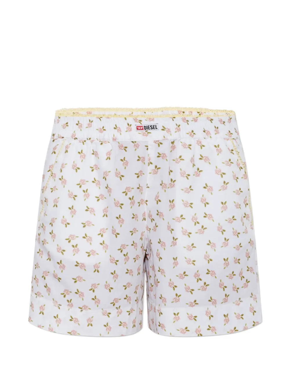 Diesel Pansy-D-Core floral-print pajama shorts - Weiß
