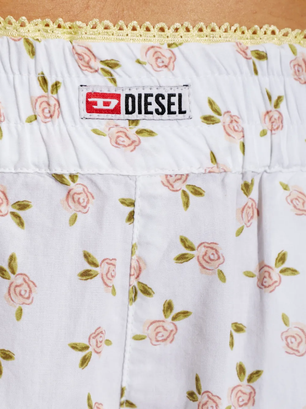 Diesel Pansy-D-Core pyjamashorts met bloemenprint Wit