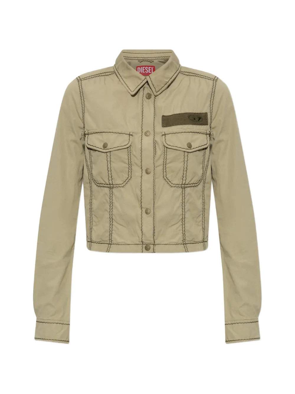 Diesel G-Roovy contrast-stitch jacket - Verde