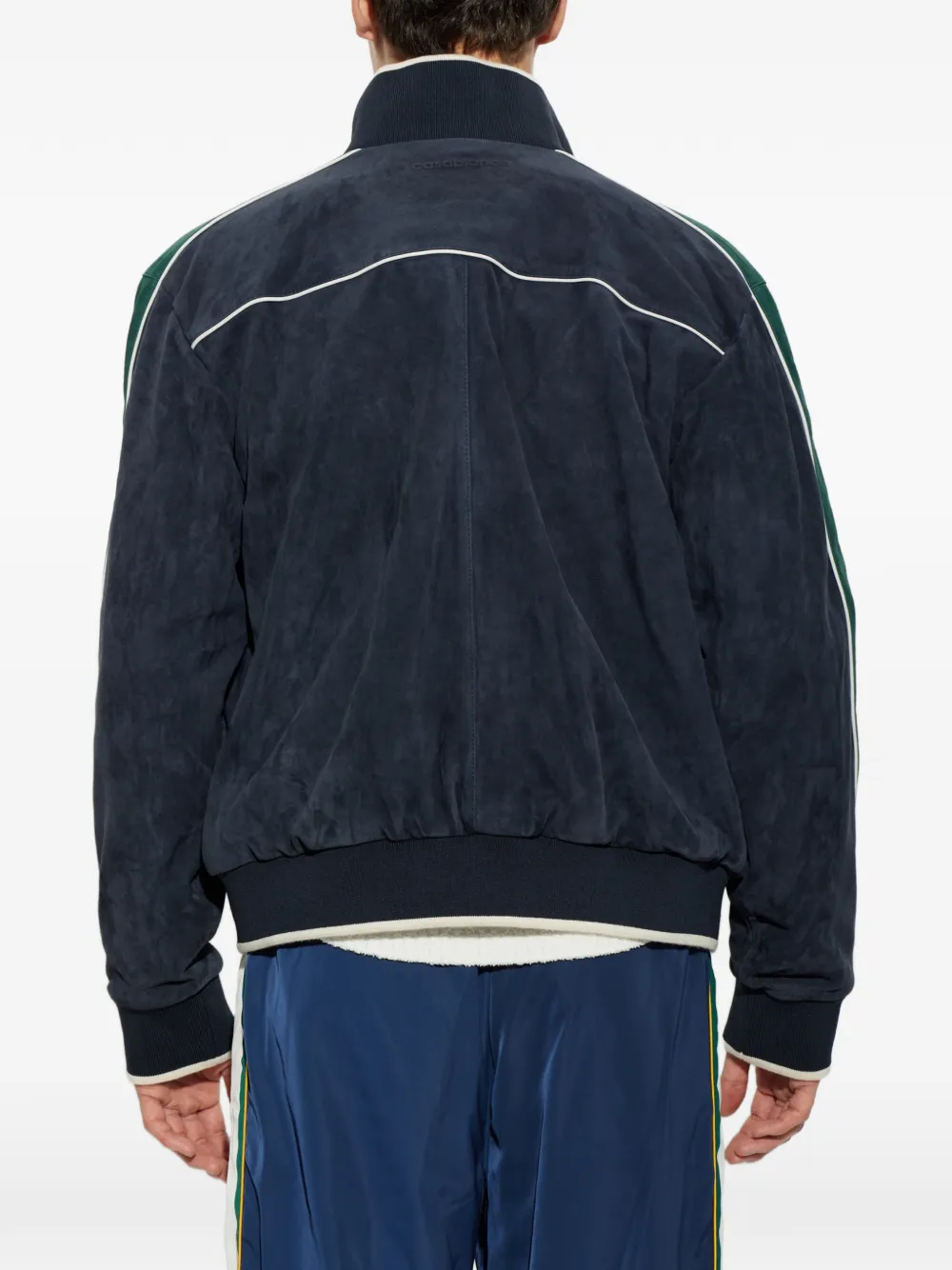 Casablanca Suède sportjack met monogram-print Blauw