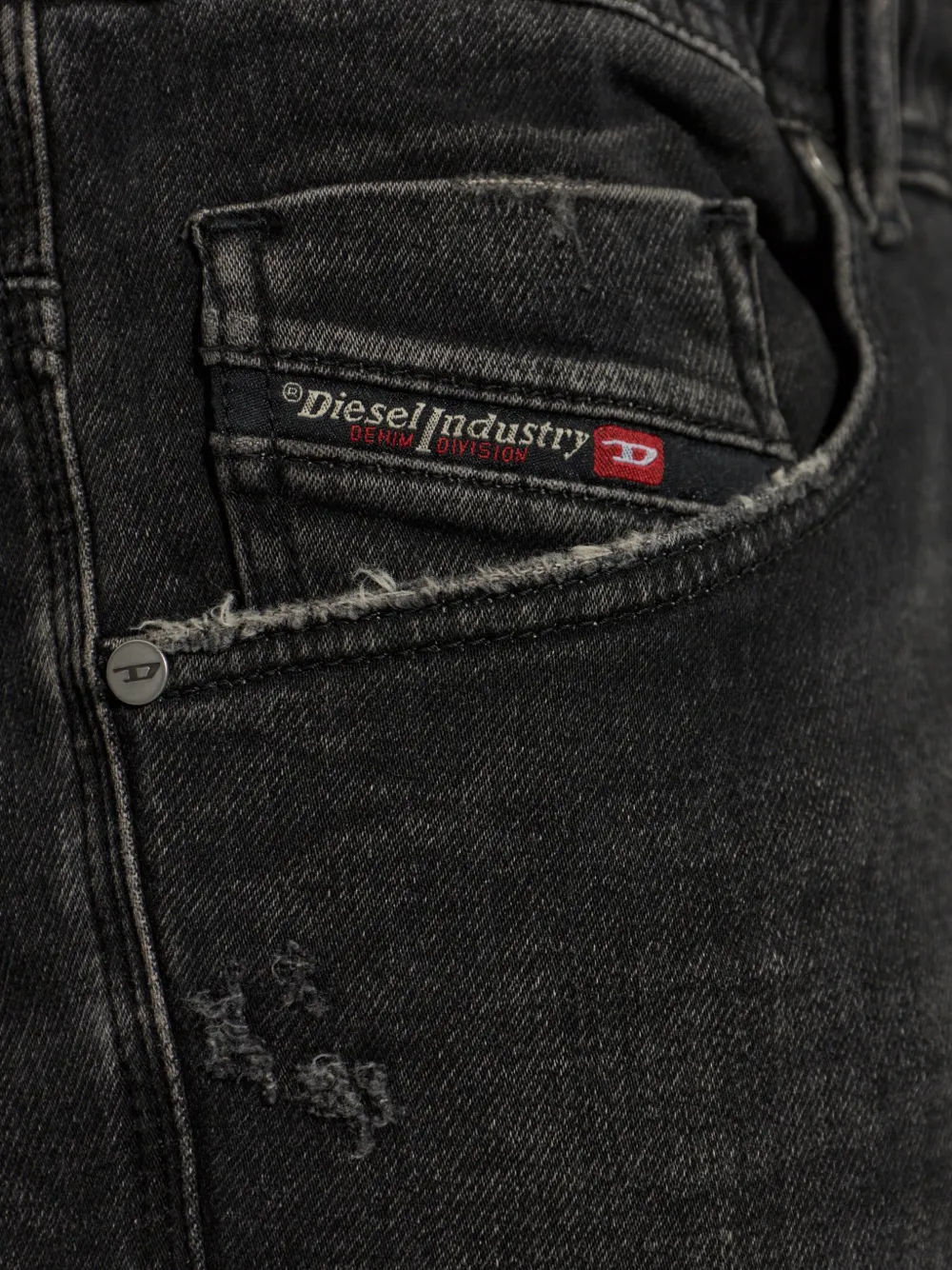 Diesel E-Krooley Jogg jeans met gerafeld effect Zwart