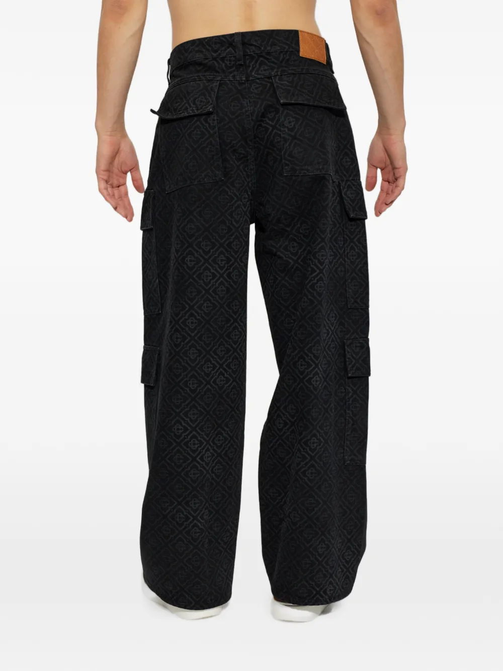 Casablanca Cargo jeans met monogram-print Zwart