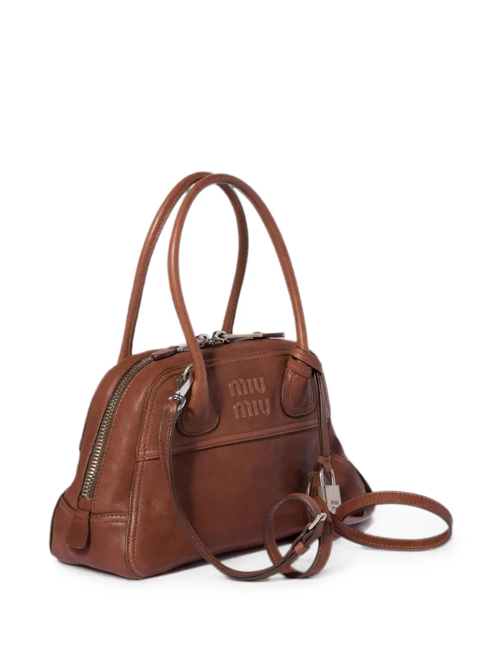 Miu Vivant nappa leren tas Bruin