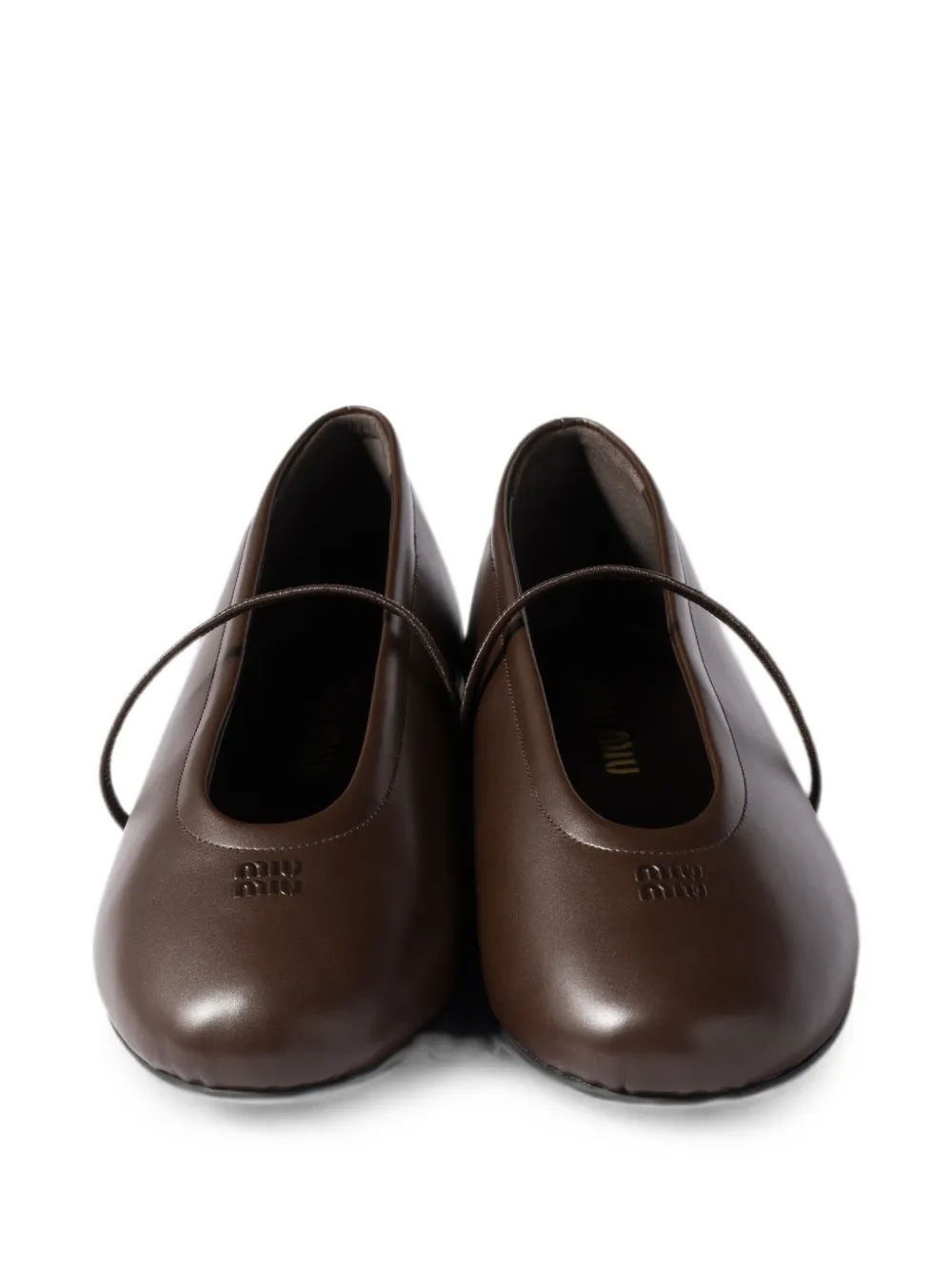 Miu nappa leather ballerinas Bruin