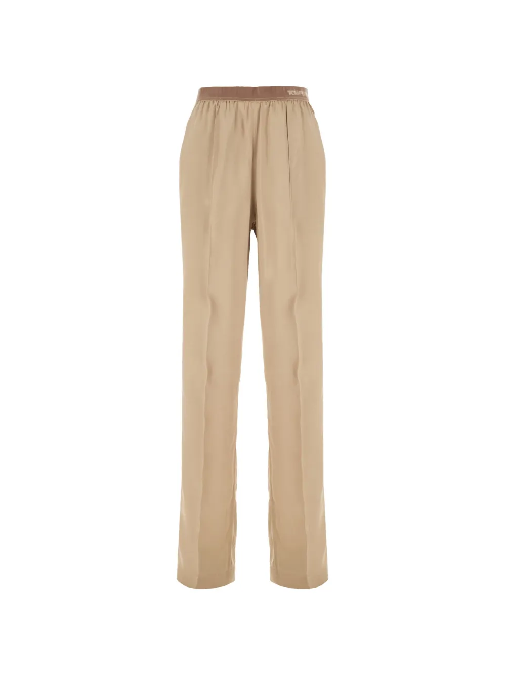 TOM FORD logo-waistband silk trousers - Neutrals
