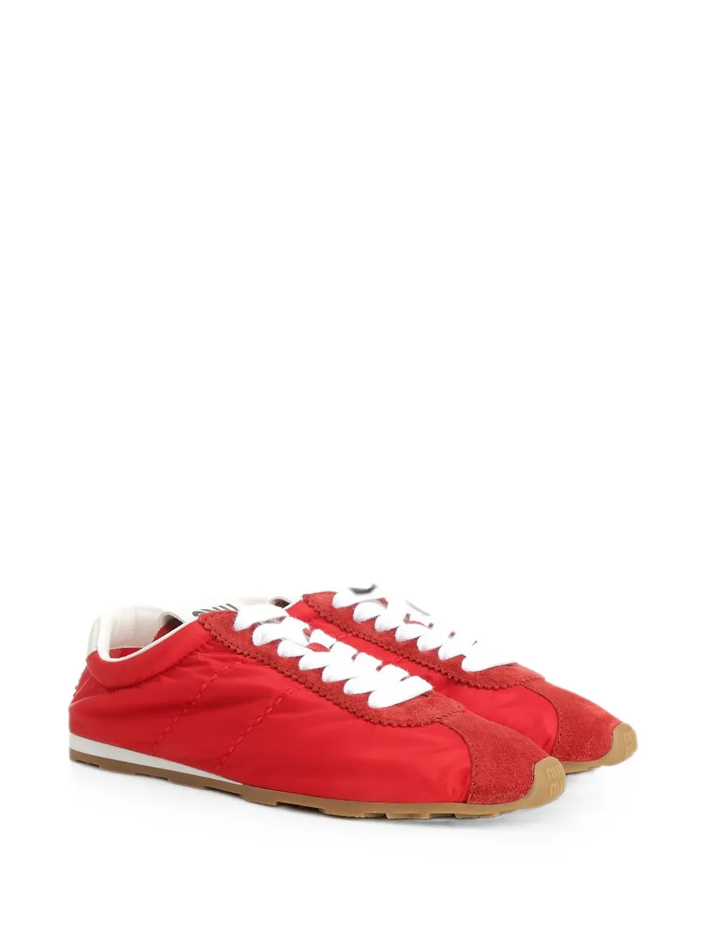 Miu Plume panelled sneakers Rood