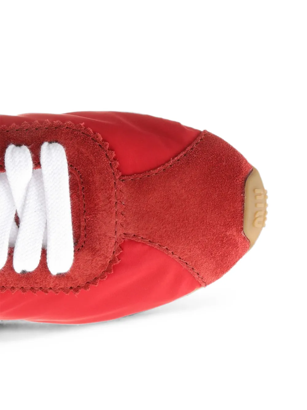 Miu Plume panelled sneakers Rood