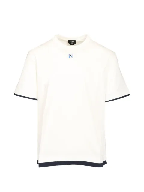 FENDI embroidered-logo layered-detail T-shirt