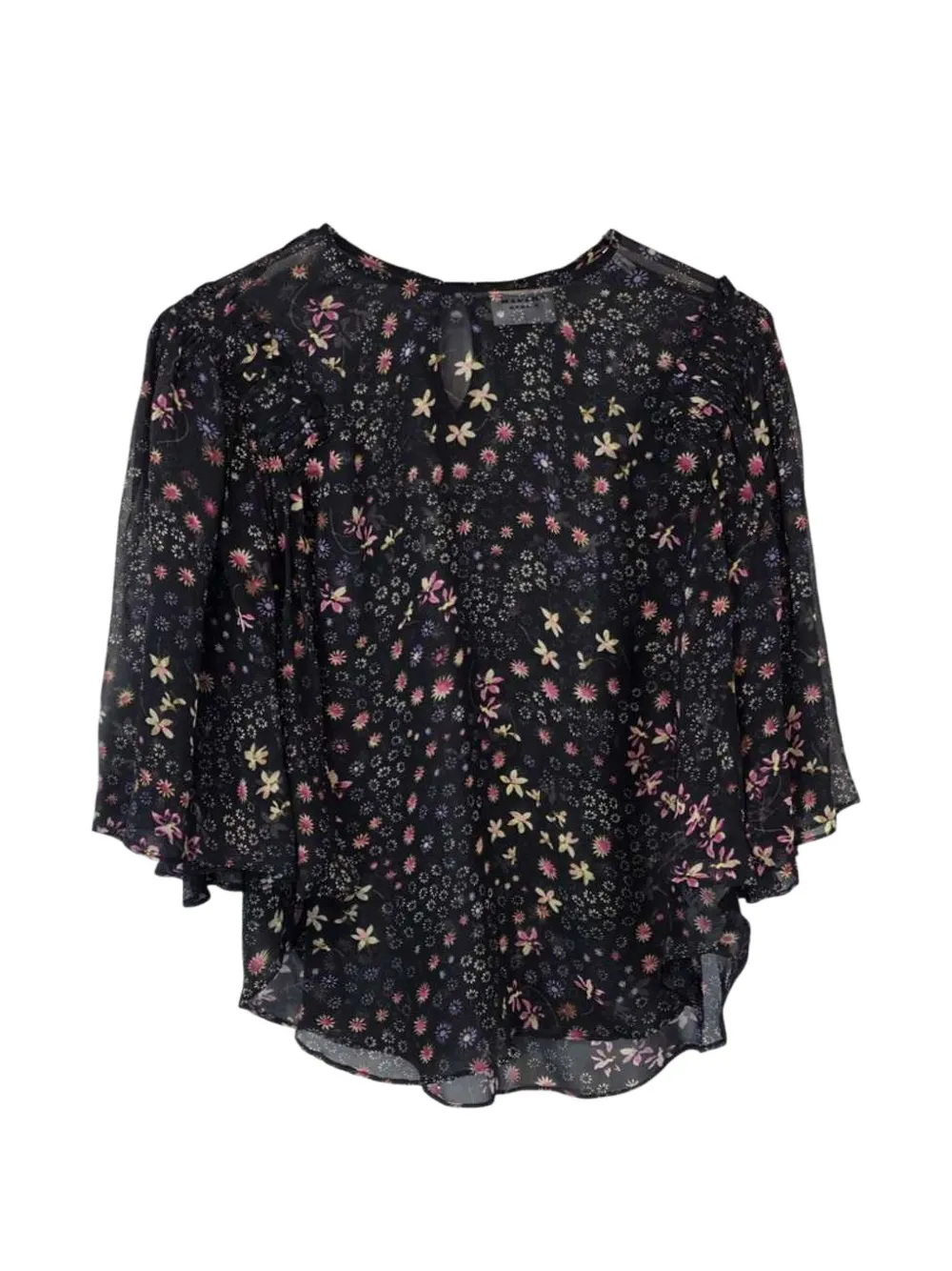 MARANT ÉTOILE floral-print silk blouse - Black