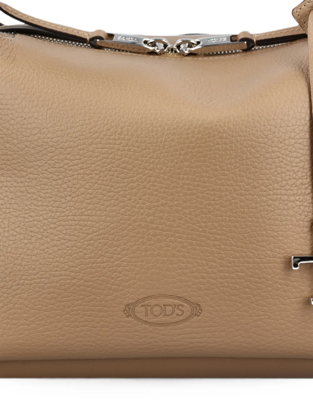 Tod's T Timeless shopper van bewerkt leer Beige