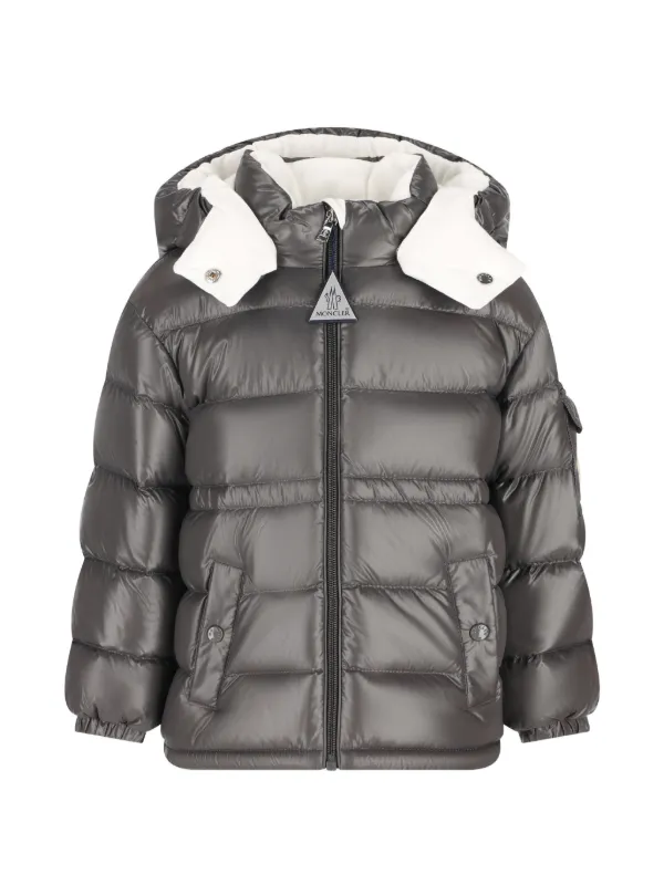 Moncler Enfant Jaqueta Matelassê Com Capuz | Cinza | FARFETCH BR