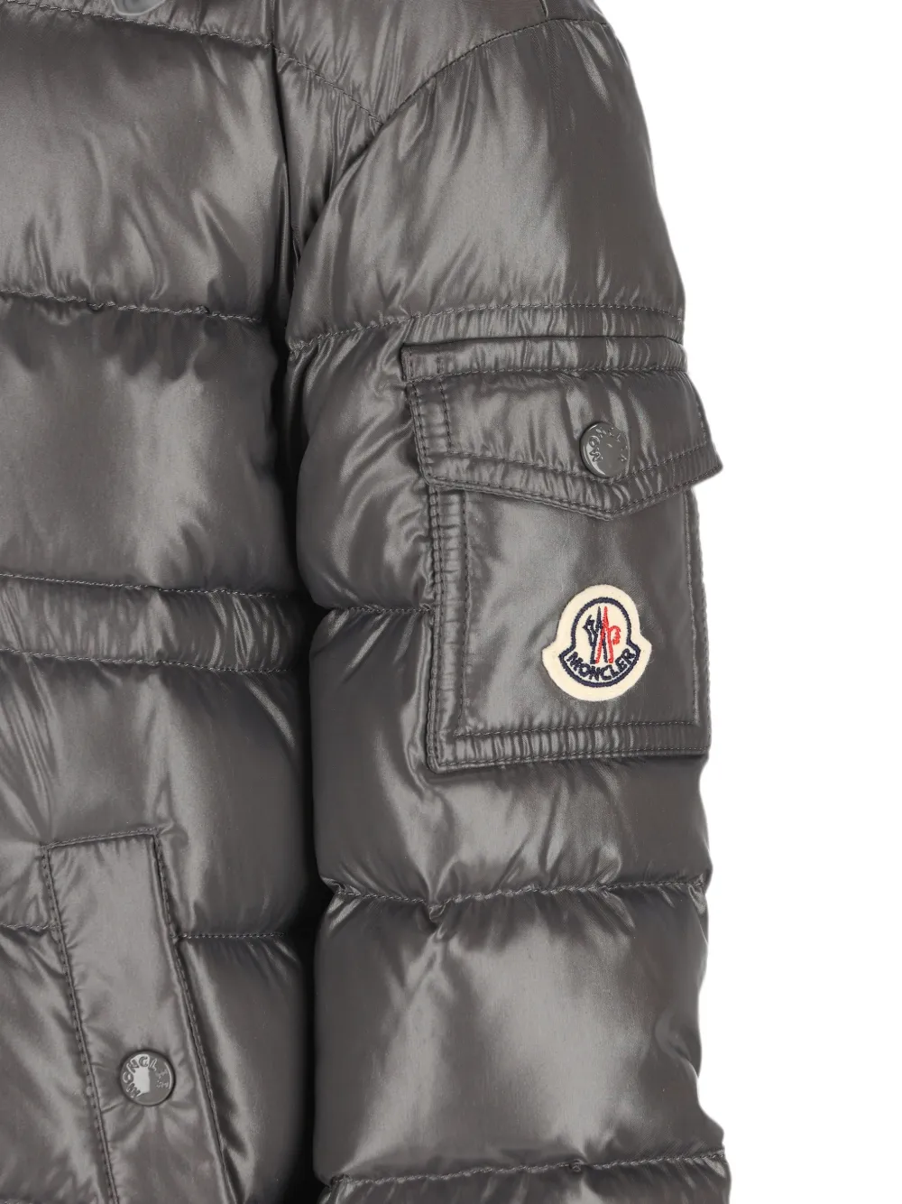 Moncler Enfant Gewatteerd jack met capuchon Grijs