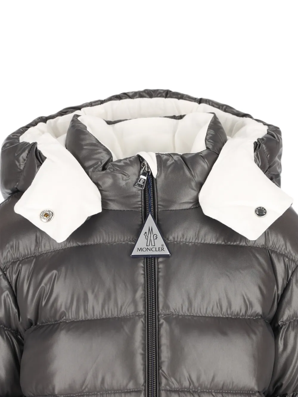 Moncler Enfant Gewatteerd jack met capuchon Grijs