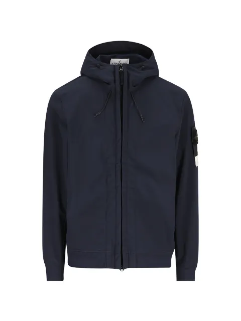 Stone Island hooded logo-patch jacket