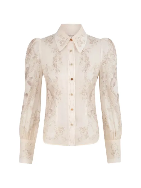 ZIMMERMANN floral-print puff-sleeve shirt