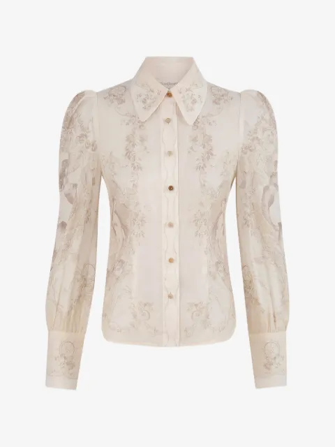 ZIMMERMANN floral-print puff-sleeve shirt