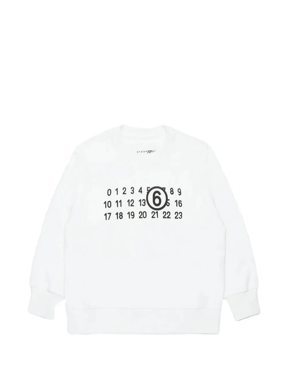 MM6 Maison Margiela Kids Numeric-print sweater - Bianco