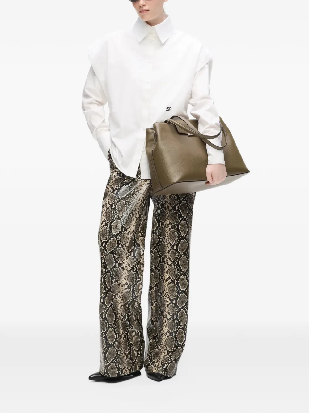 Karl Lagerfeld Rue St-Guillaume shopper met magnetische sluiting Bruin