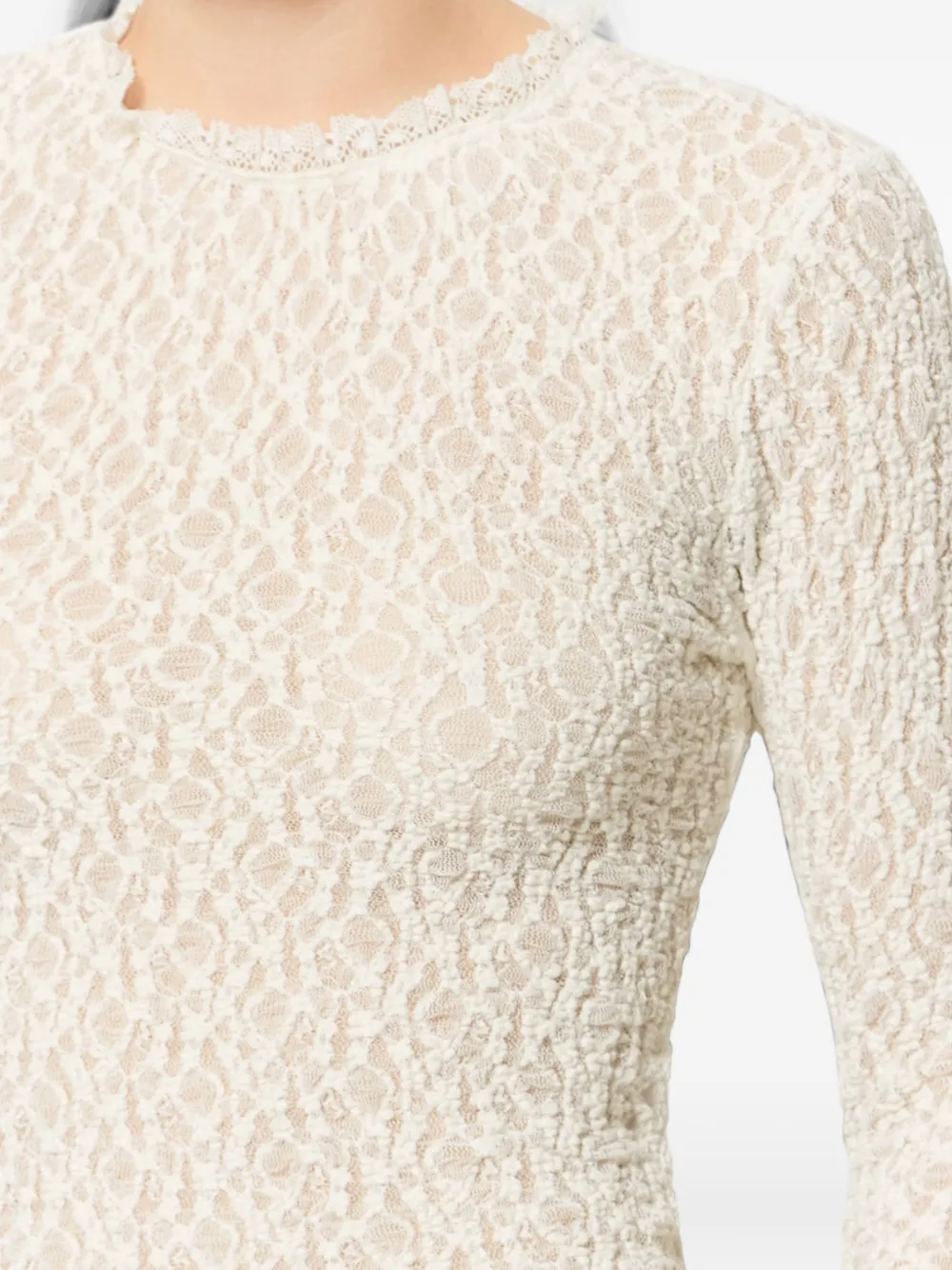 ISABEL MARANT Trui met gehaakte afwerking en kant Wit