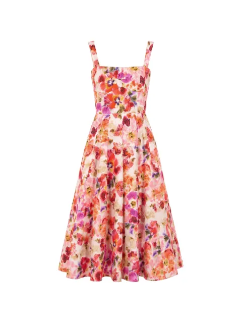 Saloni Sabrina floral-print midi dress