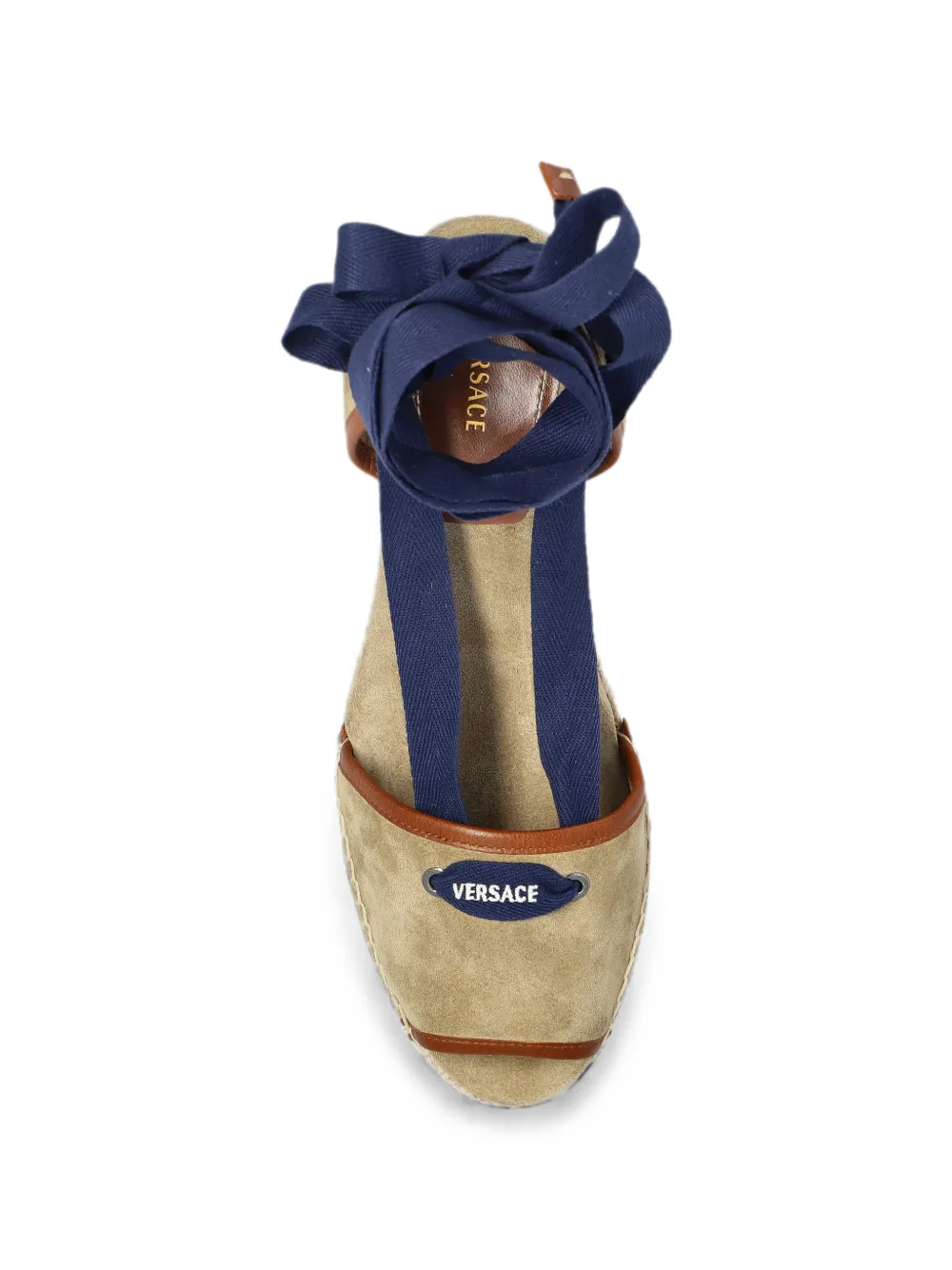 Versace Lola wedge sandals Beige