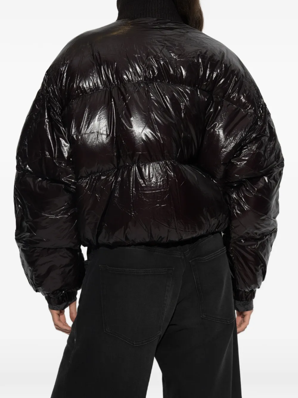 Diesel Donsjack met hoge hals Zwart