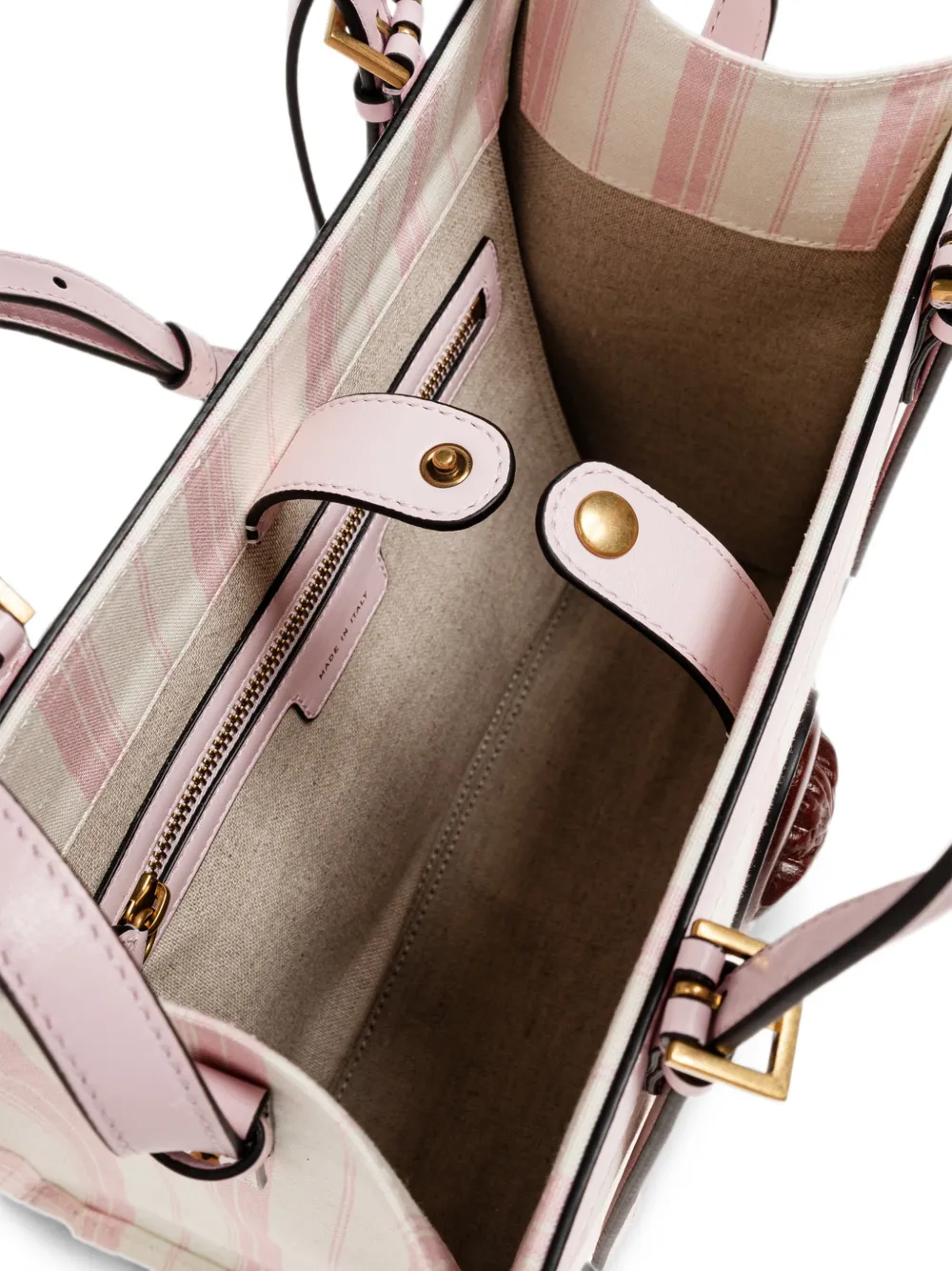 Versace Rivière gestreepte shopper Roze