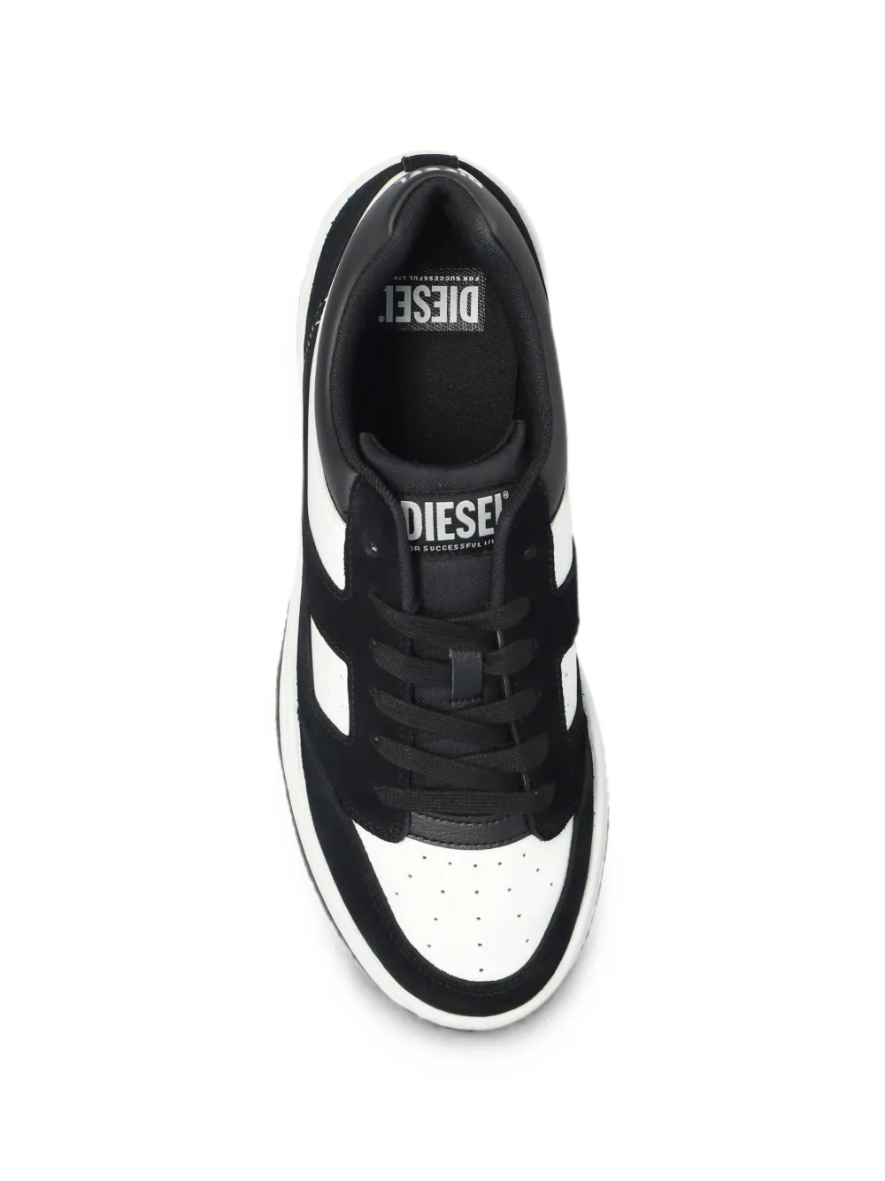 Diesel S-D-LONG LOW leather low-top sneakers Zwart