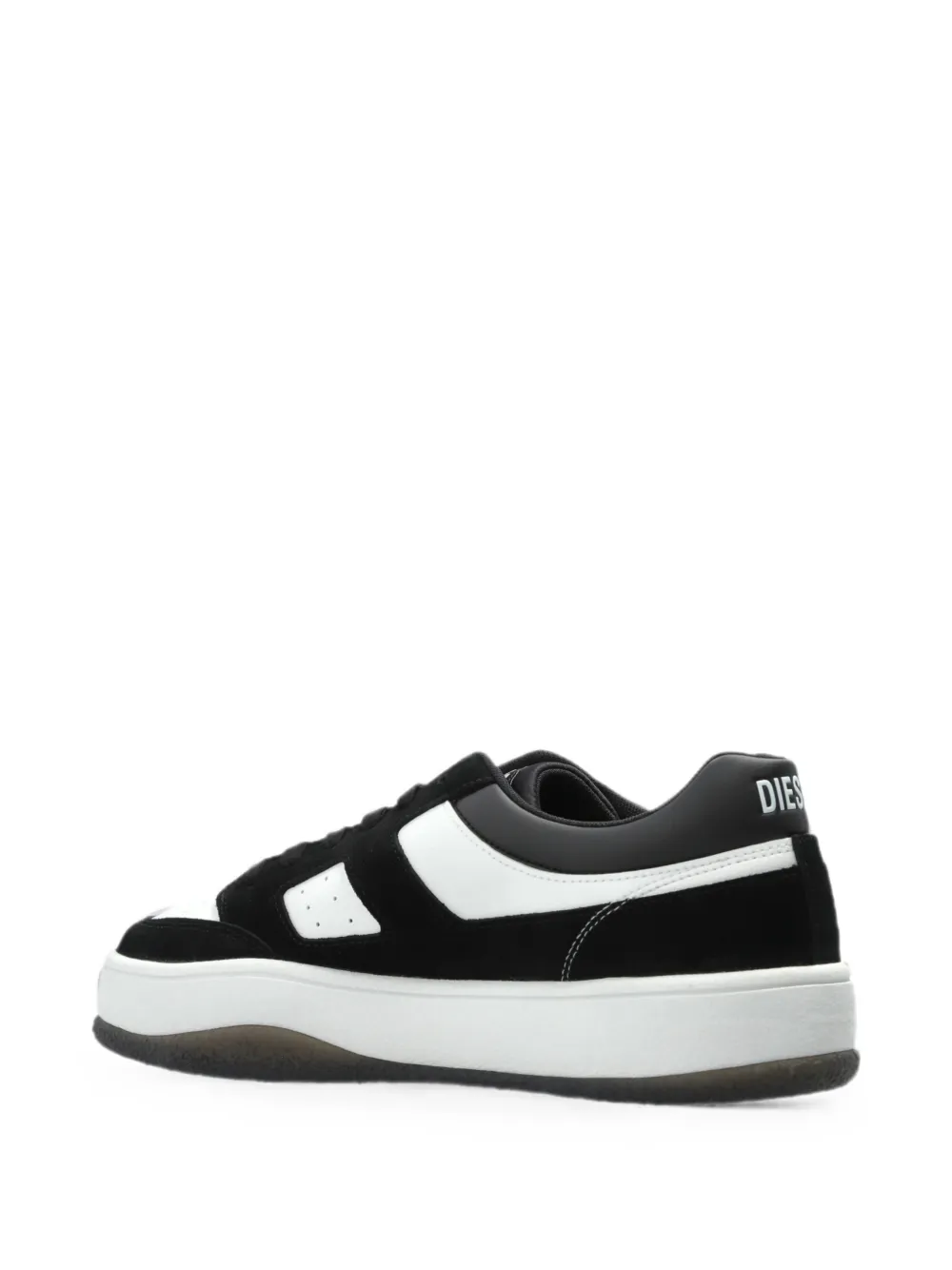 Diesel S-D-LONG LOW leather low-top sneakers Zwart