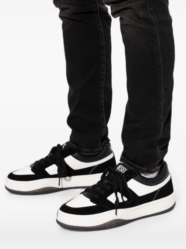Diesel S-D-LONG LOW レザースニーカー | ブラック | FARFETCH JP