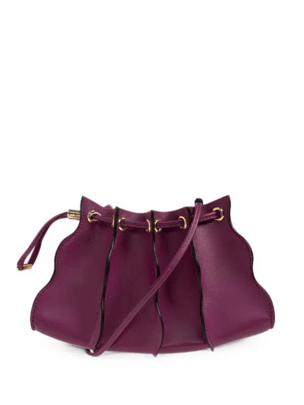 Ulla Johnson Adria Small Leather Bucket Bag in Purple