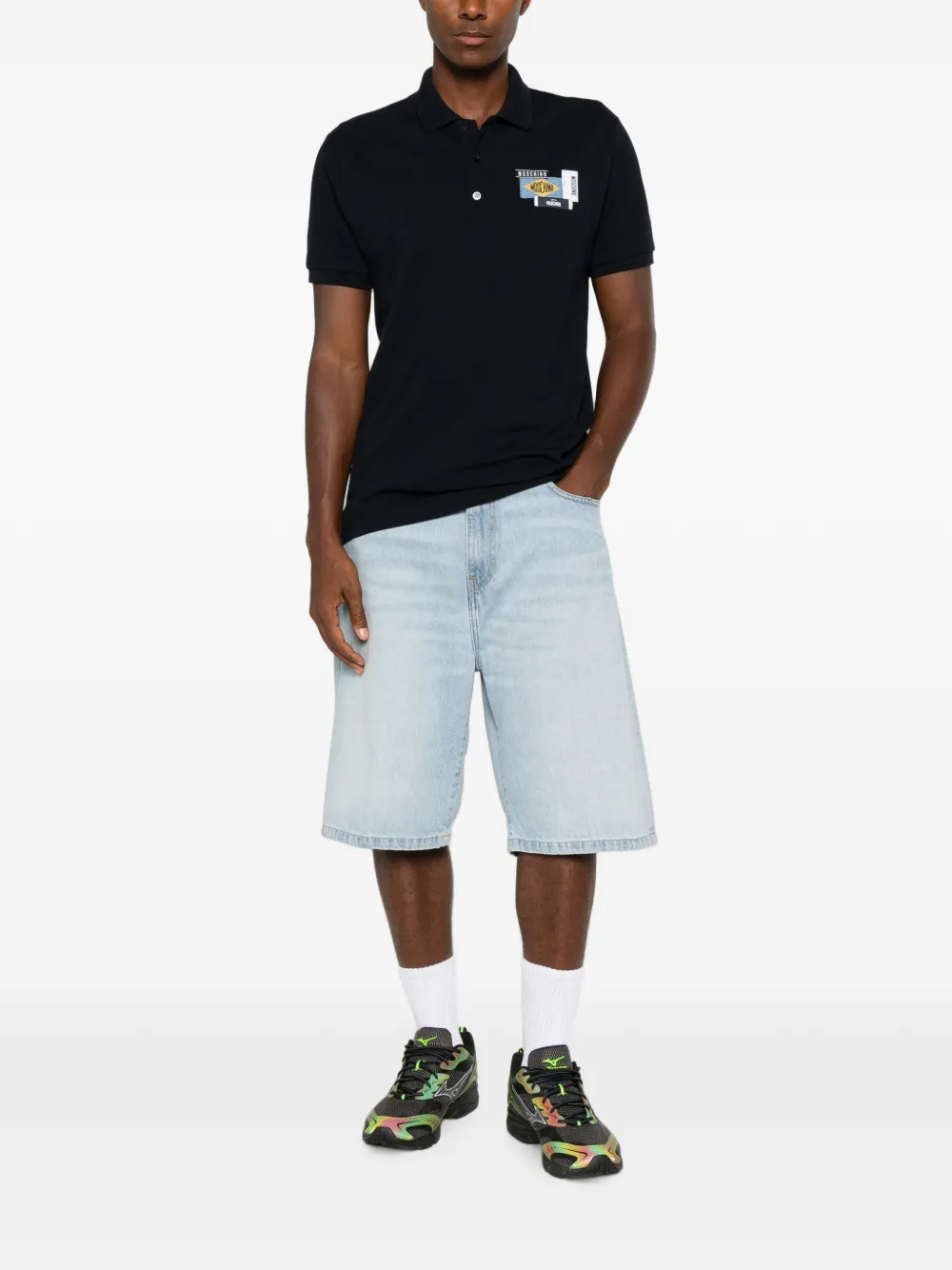 Moschino Poloshirt met logopatch Blauw