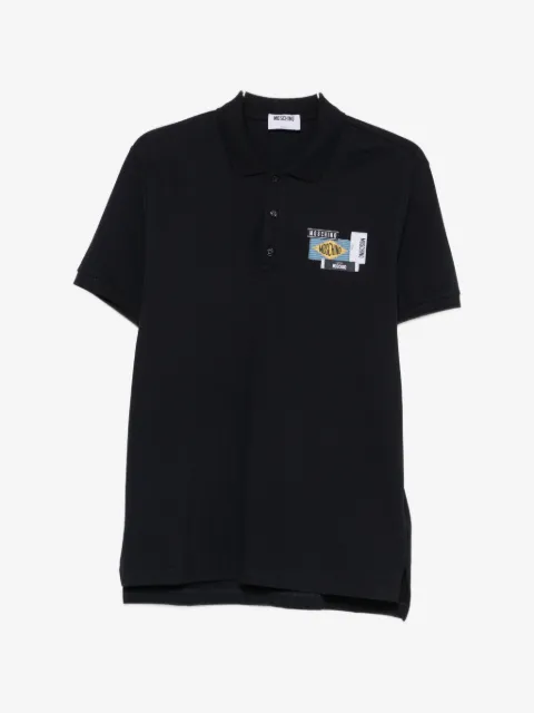 Moschino logo-patch polo shirt