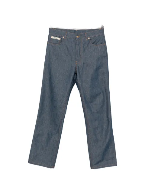 Moschino logo-patch straight-leg jeans