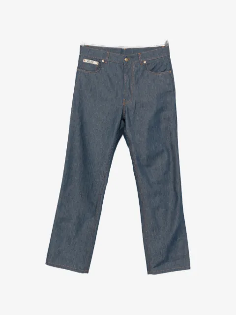 Moschino logo-patch straight-leg jeans