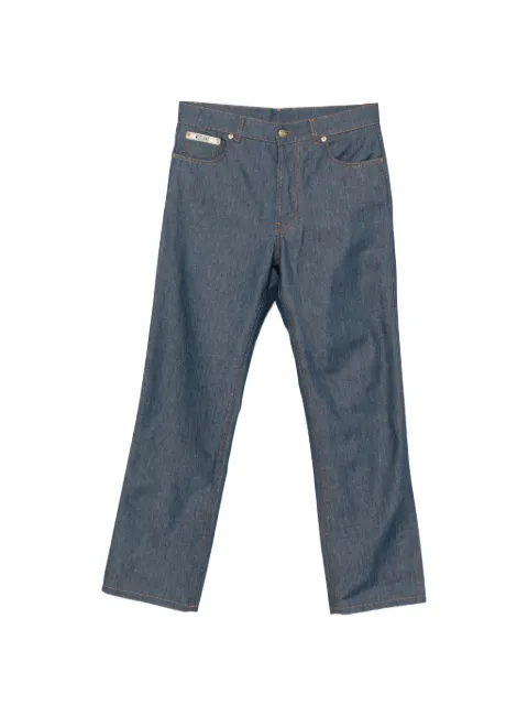 Moschino logo-patch straight-leg jeans