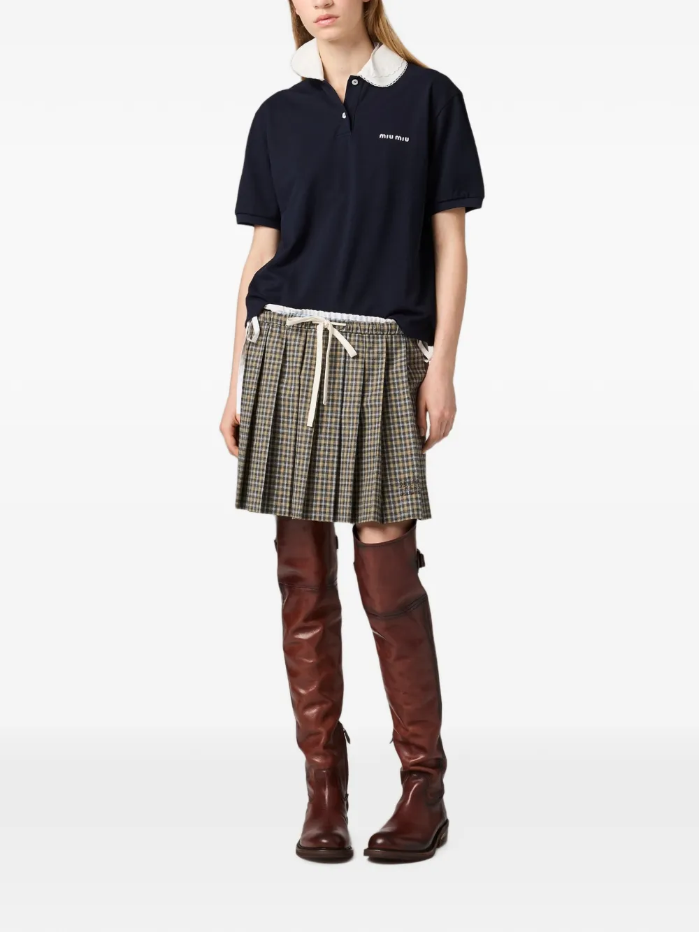 Miu Piqué poloshirt Blauw