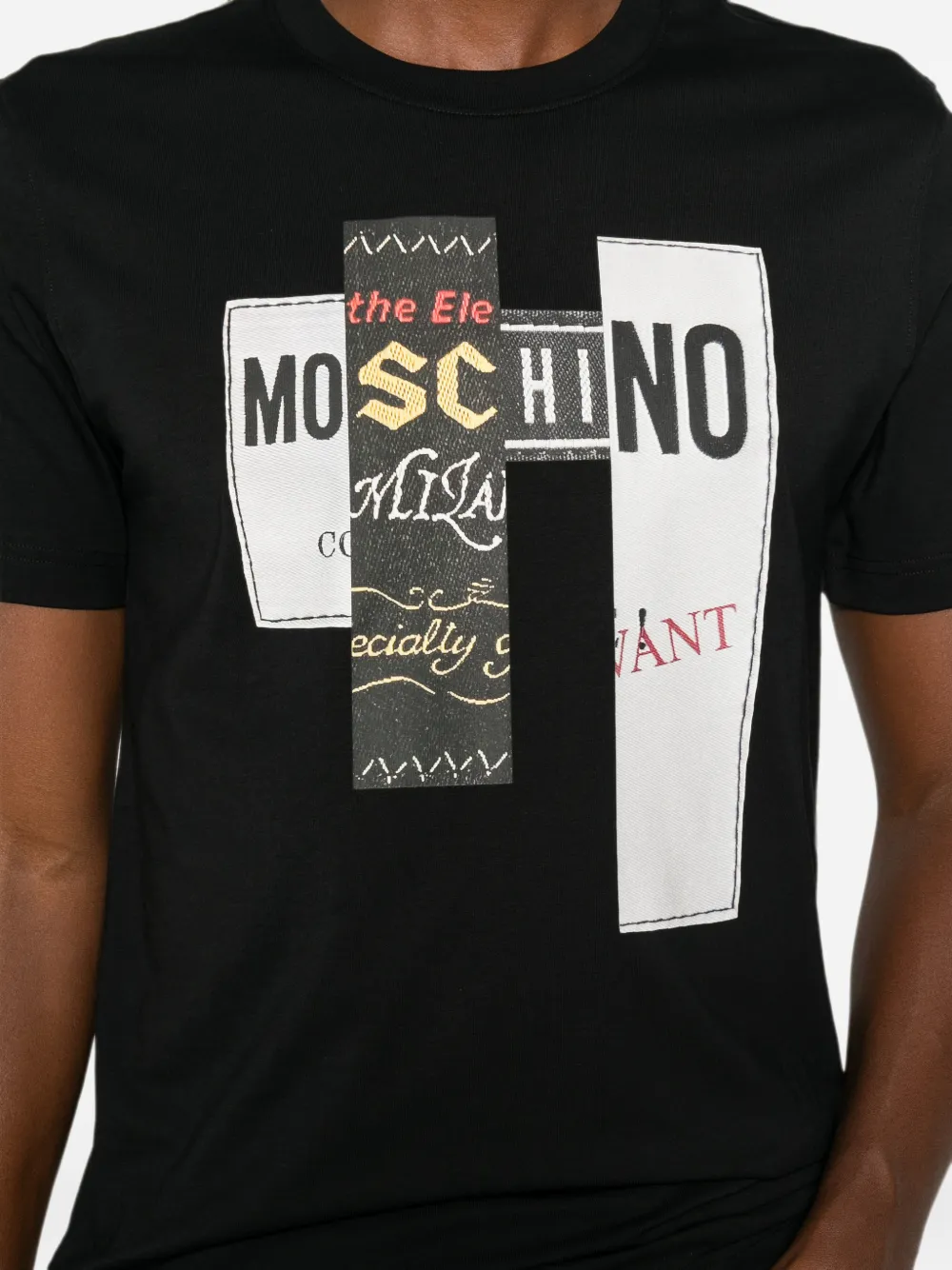 Moschino T-shirt met logoprint Zwart