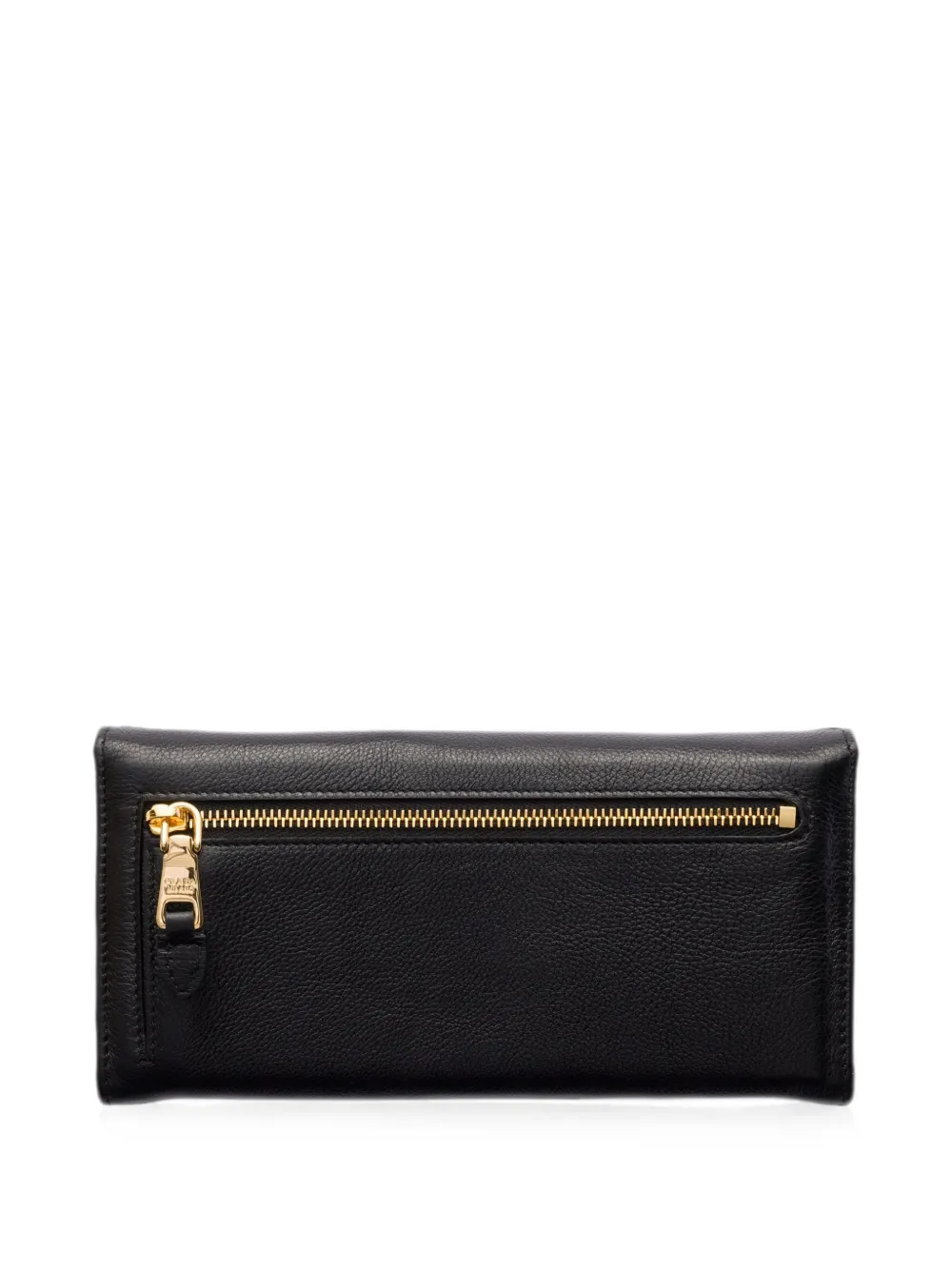 Prada Large Leather Wallet In Black