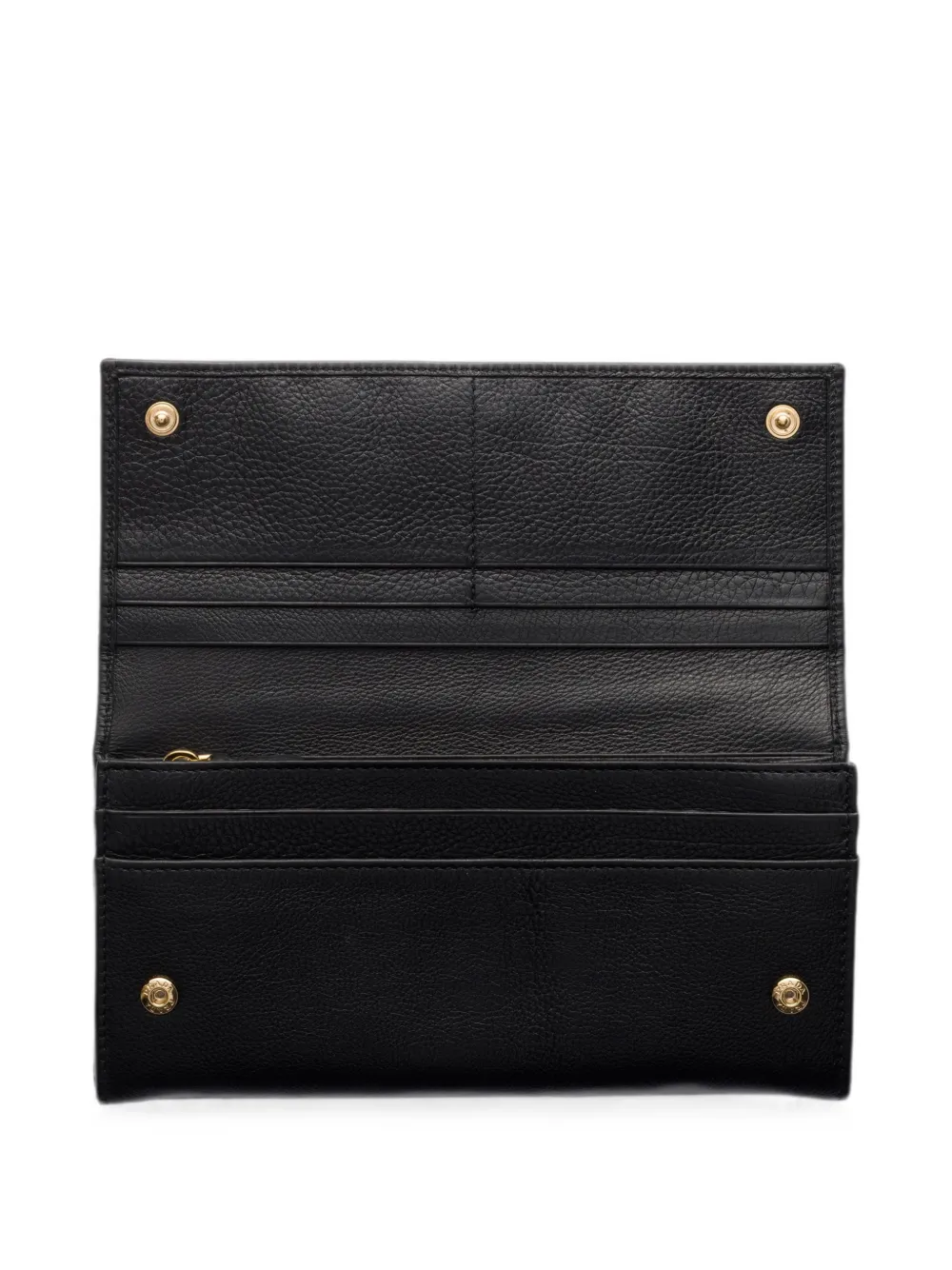 Prada Large Leather Wallet In Black