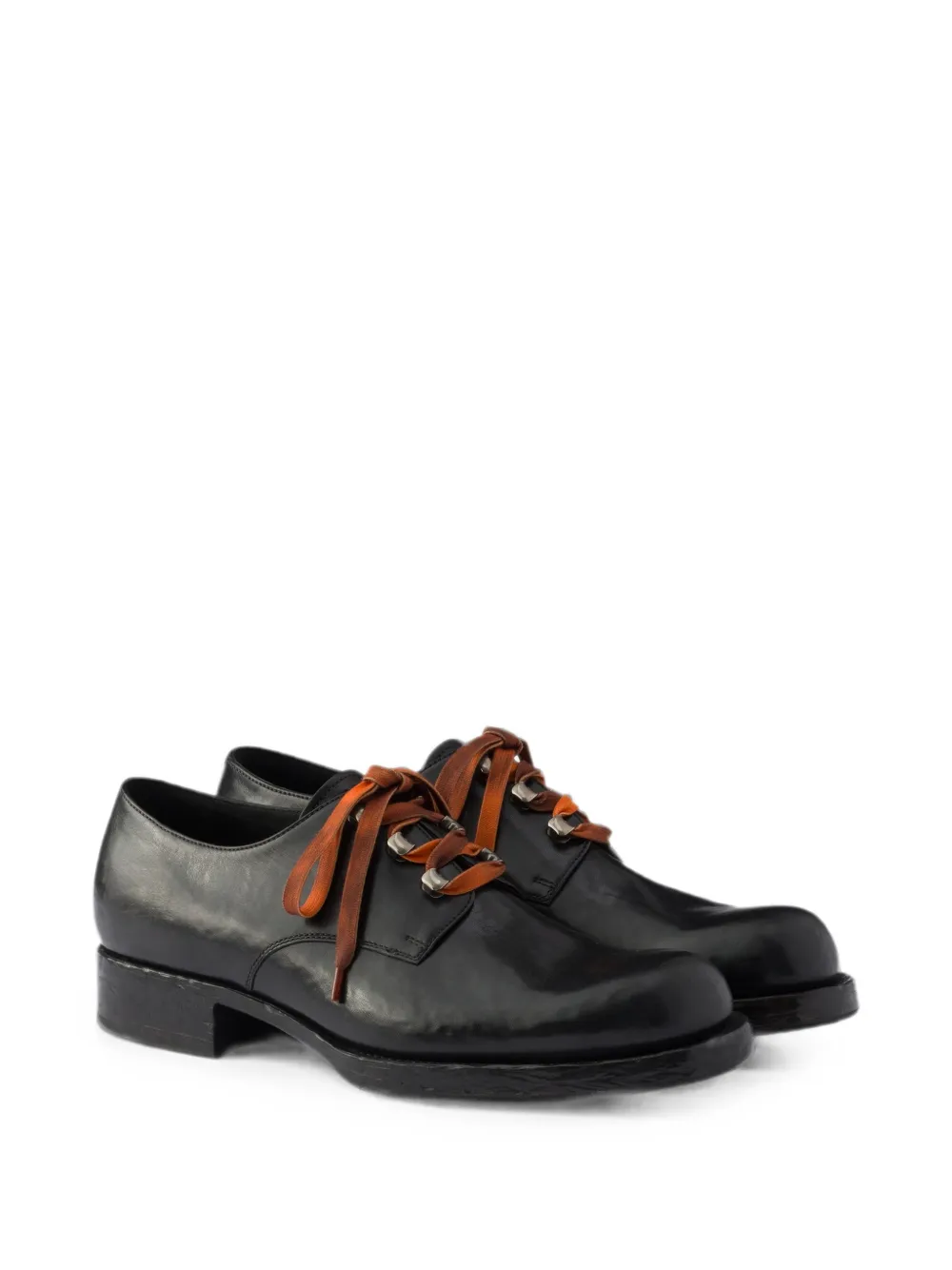 Prada Antieke leren veterschoenen Zwart