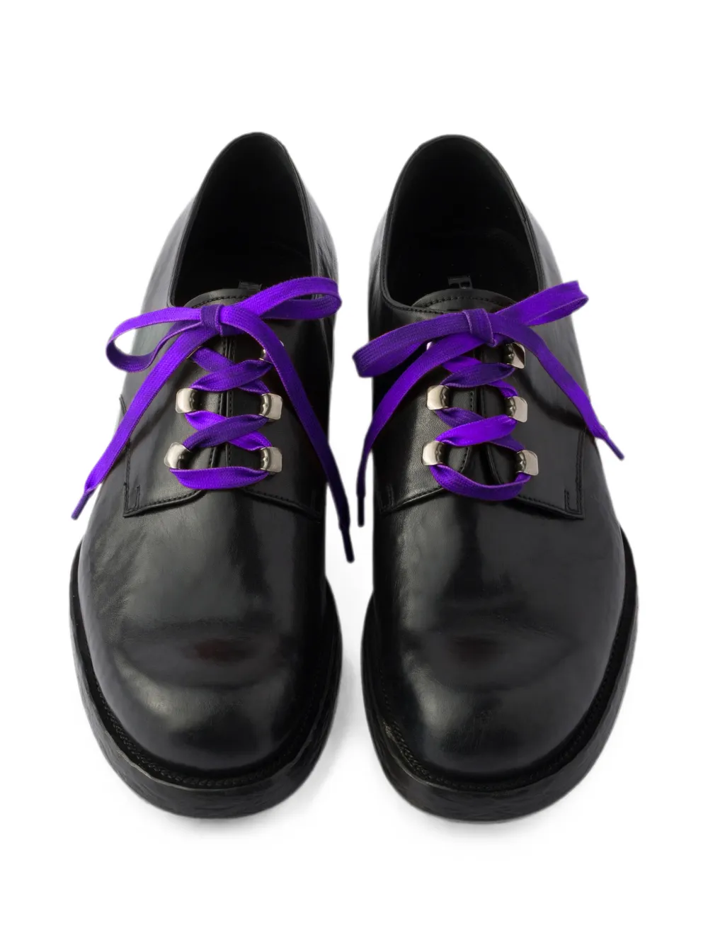 Prada Antieke leren veterschoenen Zwart