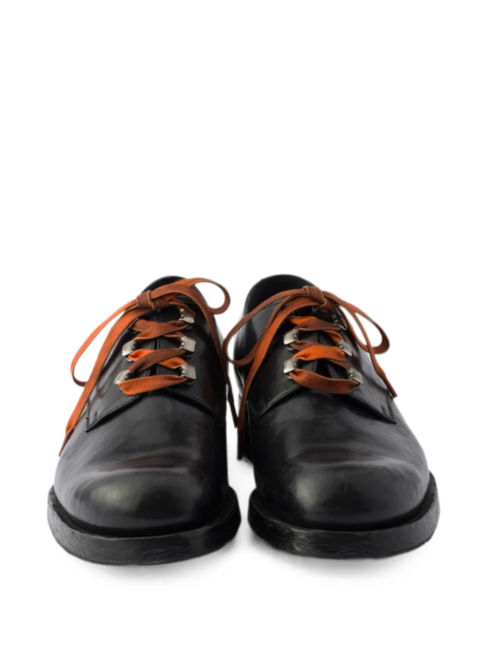 Prada Antieke leren veterschoenen Zwart
