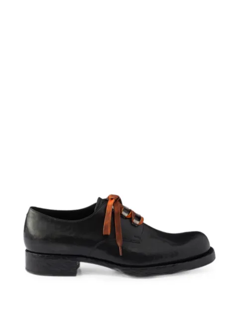 Prada antiqued leather lace-up shoes