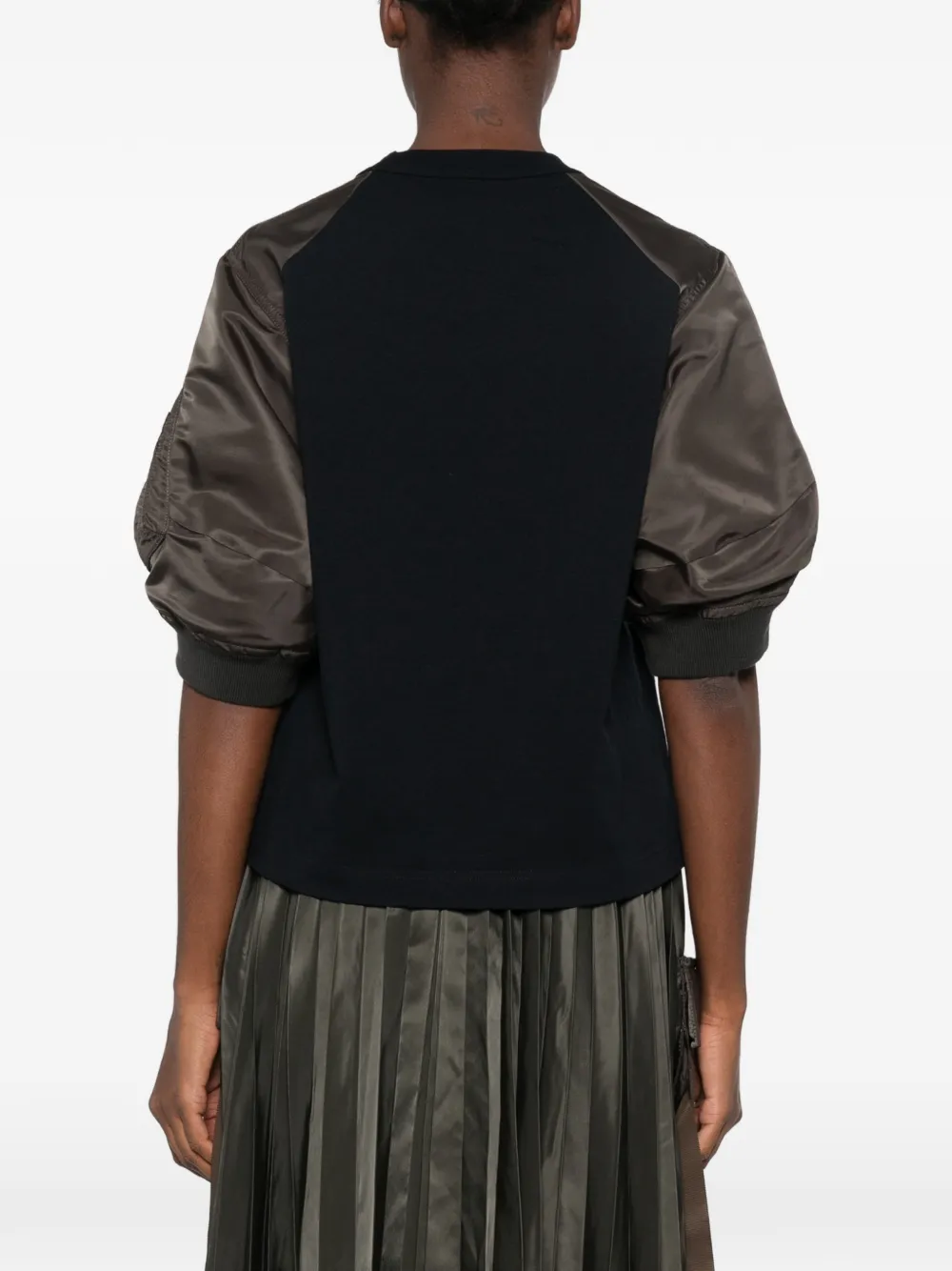 sacai T-shirt met pofmouwen Zwart