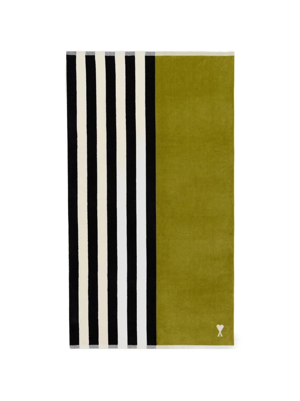 AMI Paris Ami De Coeur striped beach towel - Green