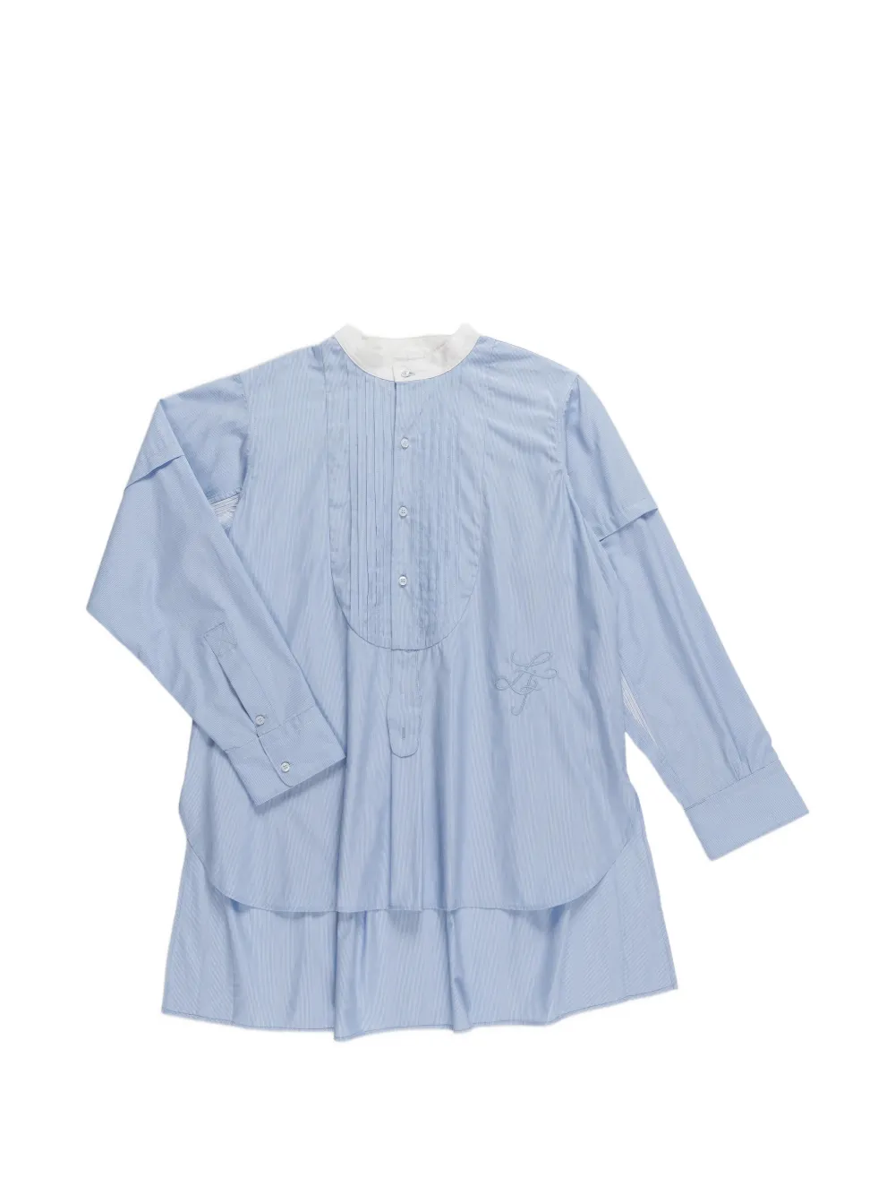 La Fetiche Lou striped embroidered blouse - Blue
