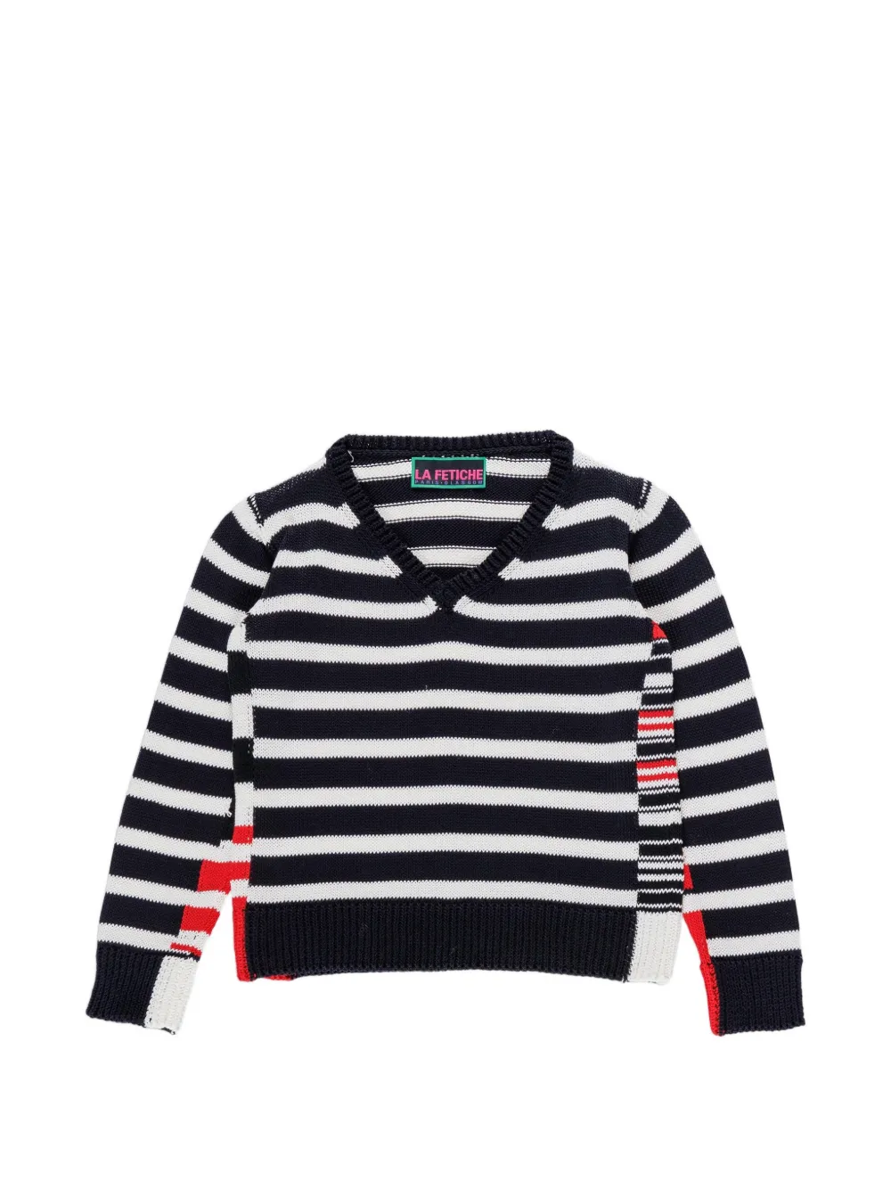 La Fetiche Mitzi striped V-neck sweater - Blau