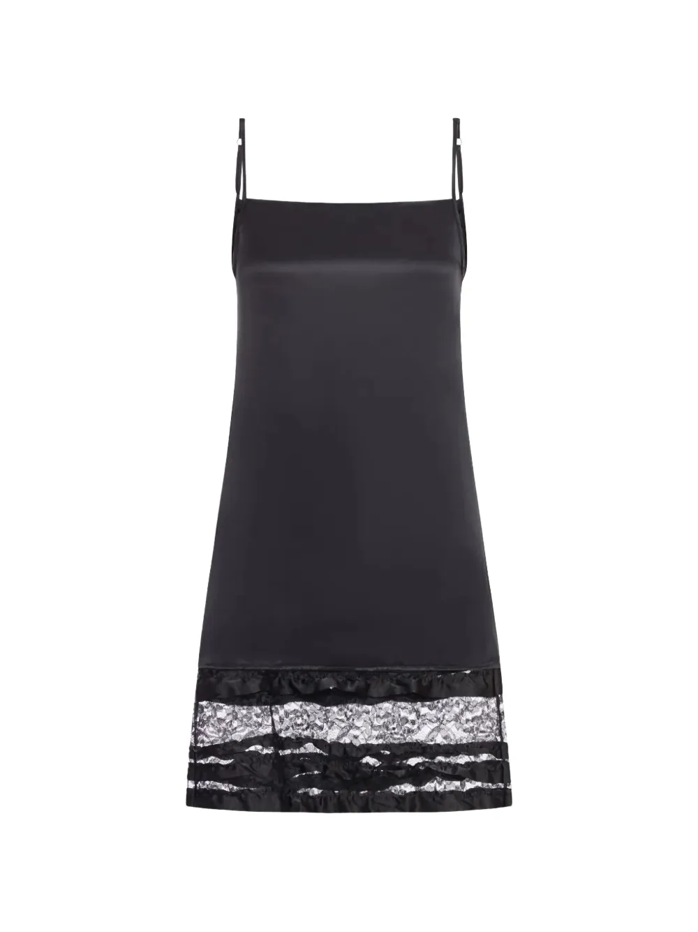 Niccolò Pasqualetti lace-panelled mini slip dress - Black