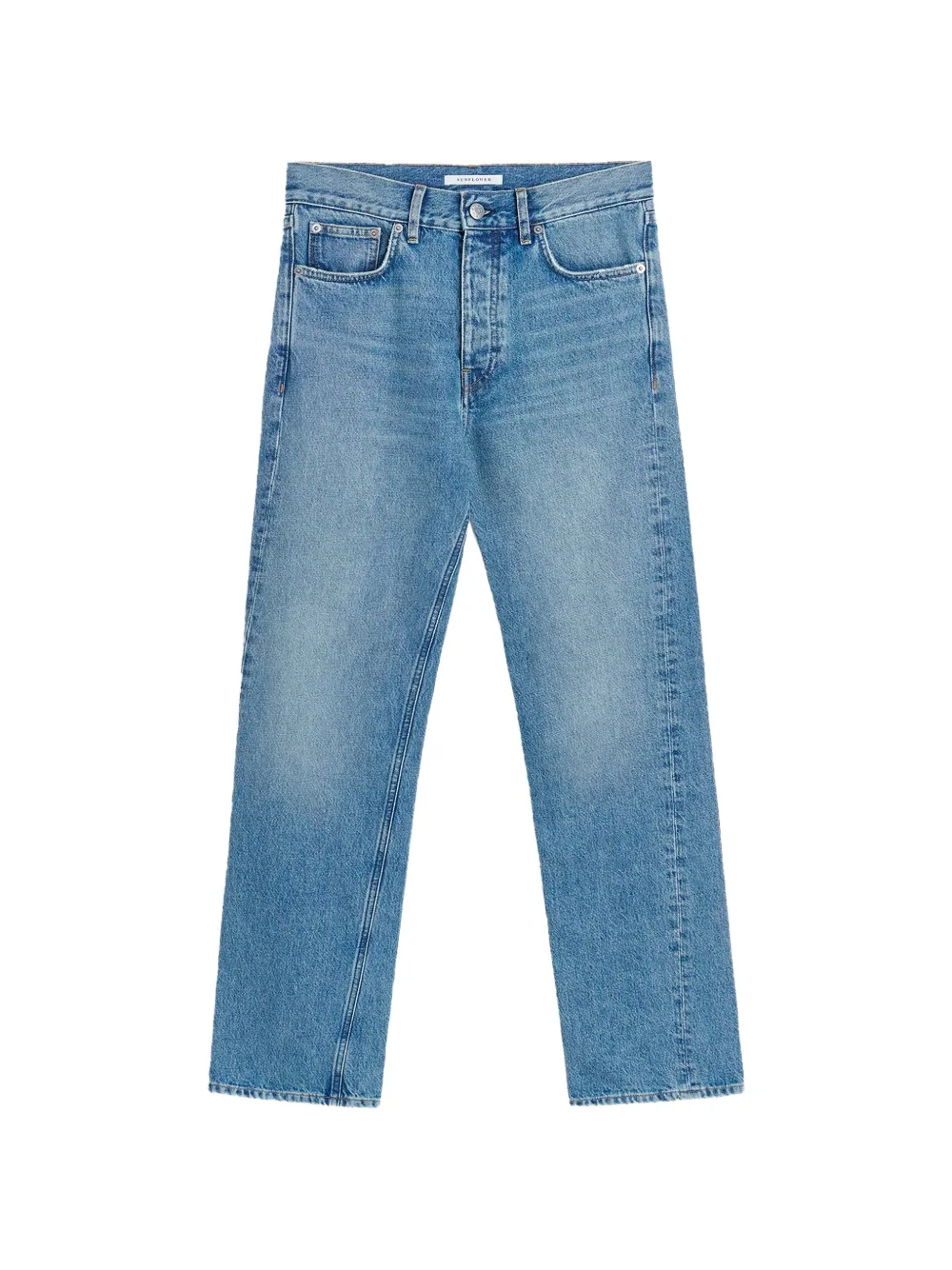 Sunflower Straight Twist logo-patch jeans - Blu